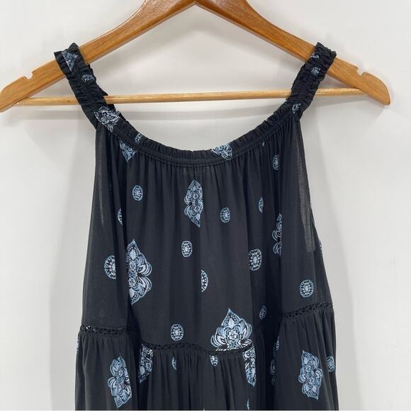 Free People Intimately Boho Navy Blue Talk To Me Trapeze Fairy Mini Dress XS - Picture 4 of 12